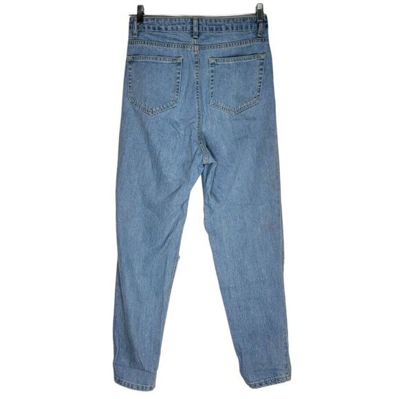 Nasty Gal Womens Ripped High Waist Jeans Size US 6 UK 10 Light Blue Denim - Picture 3 of 13